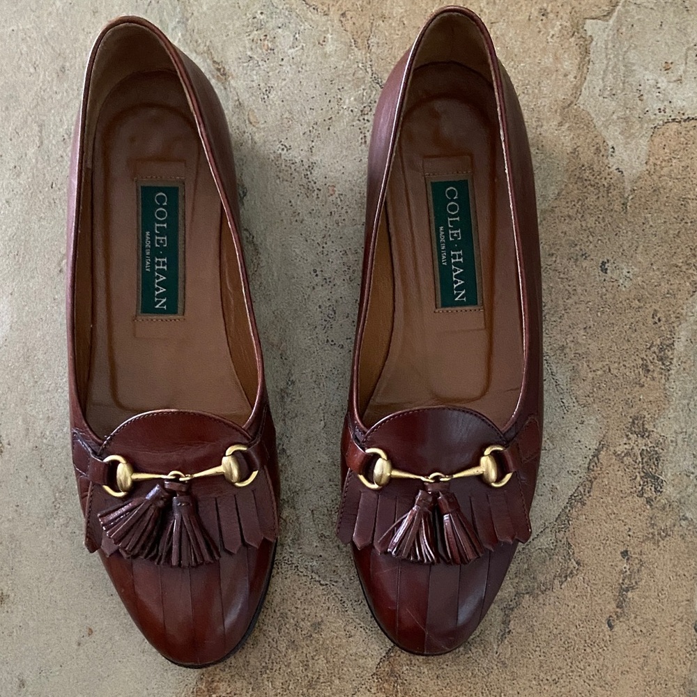 Cole Haan Women's Burgundy Tassel Loafers